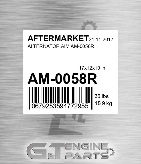 AM-0058R Alternator Aim Am-0058r for AFTERMARKET