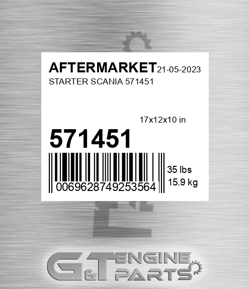 571451 Starter Scania for AFTERMARKET