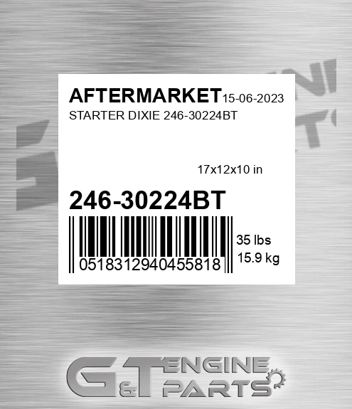 246-30224BT Starter Dixie 246-30224bt for AFTERMARKET