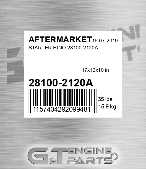 28100-2120A Starter Hino 28100-2120a for AFTERMARKET