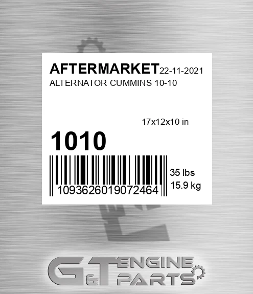 1010 Alternator Cummins for AFTERMARKET