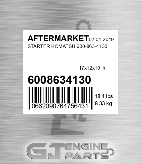 6008634130 Starter Komatsu for AFTERMARKET
