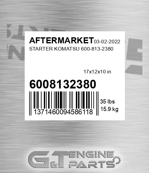 6008132380 Starter Komatsu for AFTERMARKET