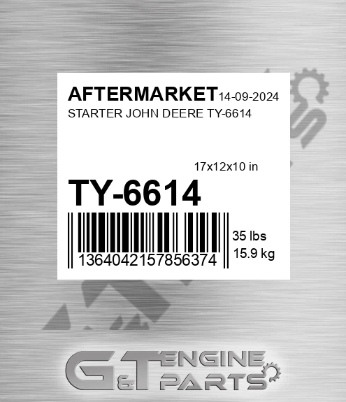 TY-6614 Starter John Deere Ty-6614 for AFTERMARKET