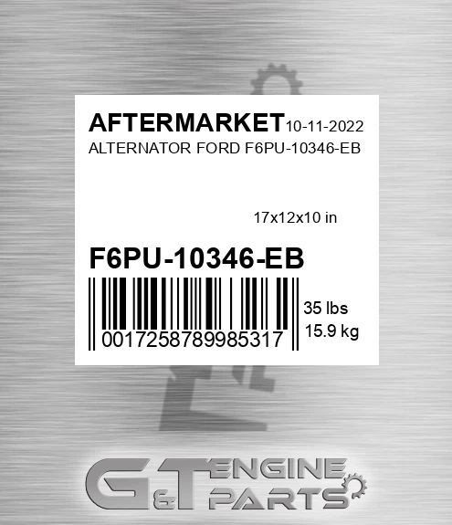 F6PU-10346-EB Alternator Ford F6pu-10346-eb for AFTERMARKET