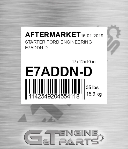 E7ADDN-D Starter Ford Engineering E7addn-d for AFTERMARKET
