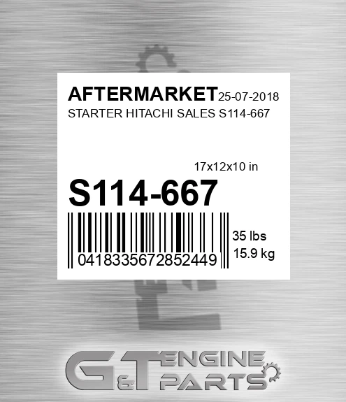 S114-667 Starter Hitachi Sales S114-667 for AFTERMARKET