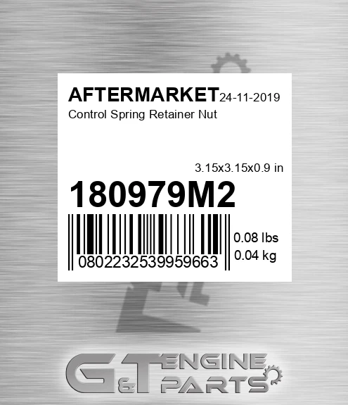 180979M2 Control Spring Retainer Nut for AFTERMARKET