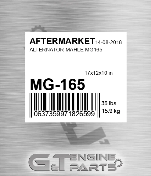 MG-165 Alternator Mahle for AFTERMARKET