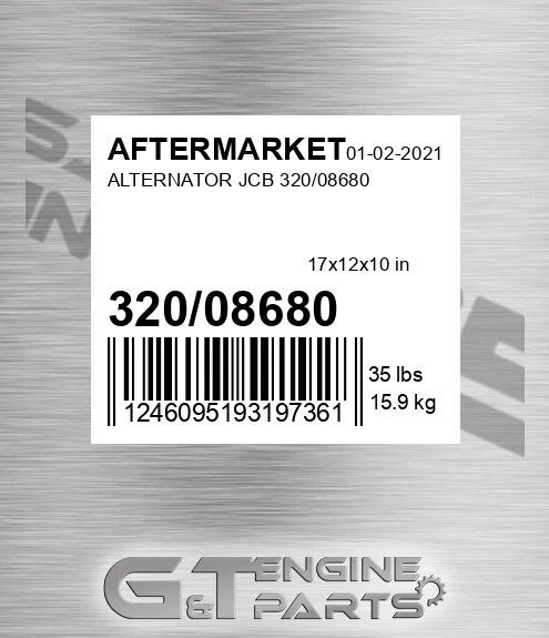 320/08680 Alternator Jcb for AFTERMARKET
