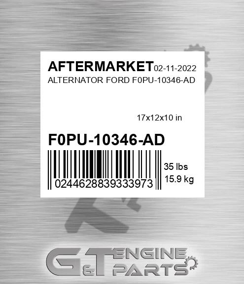 F0PU-10346-AD Alternator Ford F0pu-10346-ad for AFTERMARKET