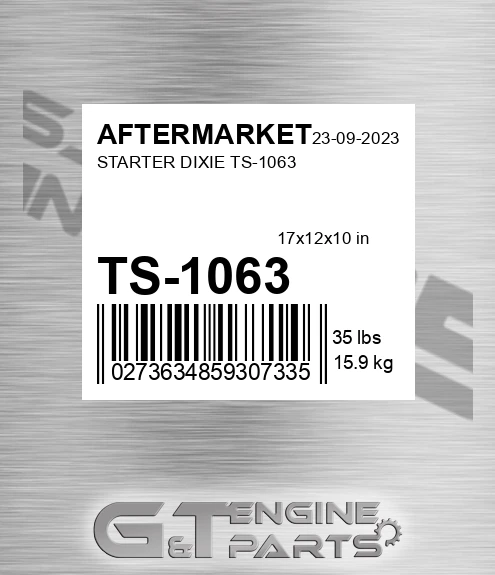 TS-1063 Starter Dixie Ts-1063 for AFTERMARKET