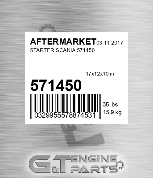571450 Starter Scania for AFTERMARKET