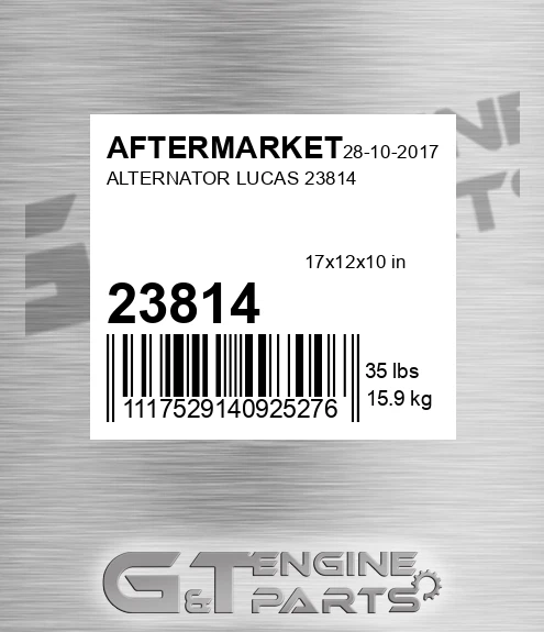 23814 Alternator Lucas for AFTERMARKET