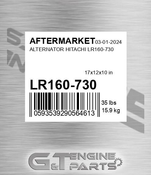 LR160-730 Alternator Hitachi Lr160-730 for AFTERMARKET