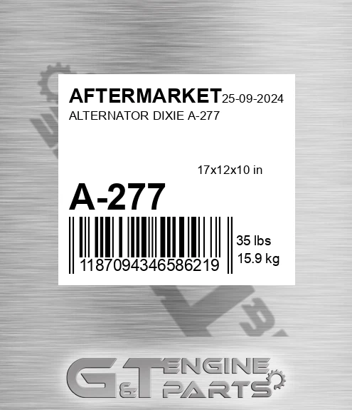 A-277 Alternator Dixie A-277 for AFTERMARKET