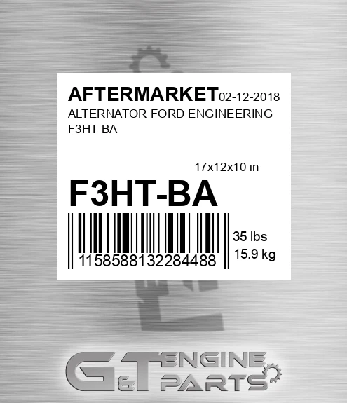 F3HT-BA Alternator Ford Engineering F3ht-ba for AFTERMARKET