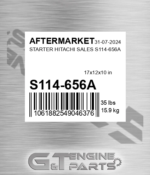 S114-656A Starter Hitachi Sales S114-656a for AFTERMARKET
