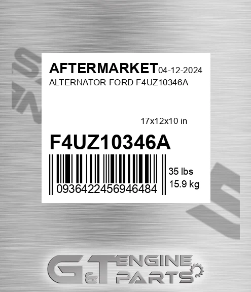 F4UZ10346A Alternator Ford F4uz10346a for AFTERMARKET