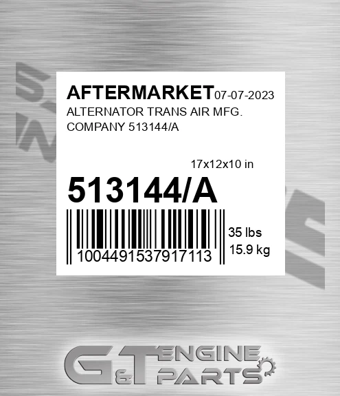 513144/A Alternator Trans Air Mfg. Company for AFTERMARKET