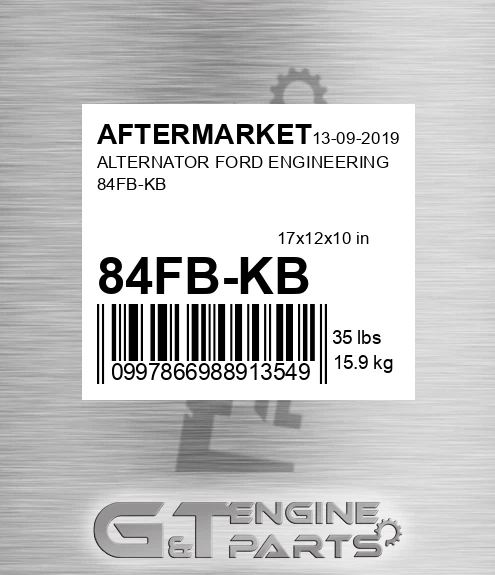 84FB-KB Alternator Ford Engineering 84fb-kb for AFTERMARKET