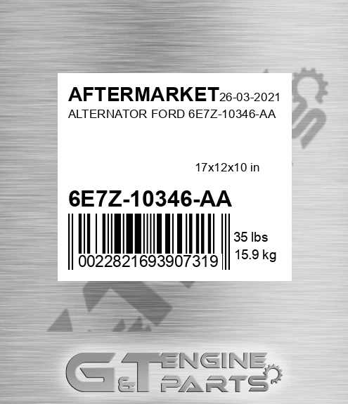 6E7Z-10346-AA Alternator Ford 6e7z-10346-aa for AFTERMARKET