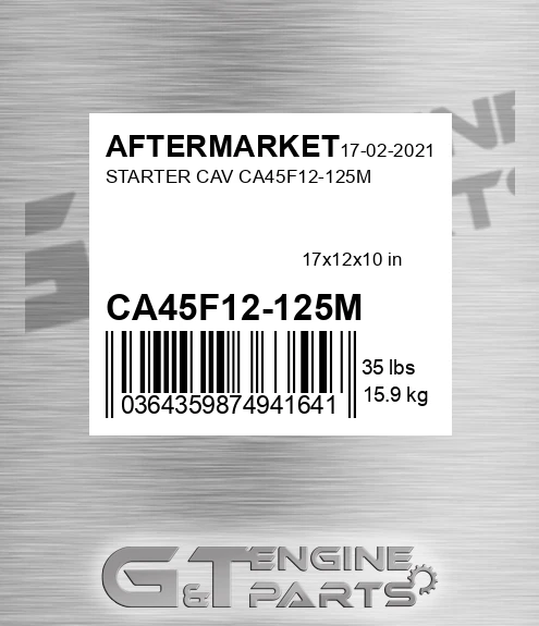 CA45F12-125M Starter Cav Ca45f12-125m for AFTERMARKET