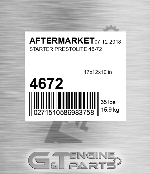 4672 Starter Prestolite for AFTERMARKET