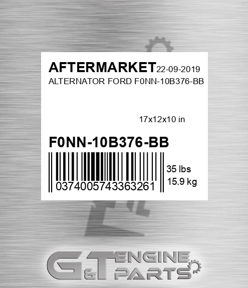 F0NN-10B376-BB Alternator Ford F0nn-10b376-bb for AFTERMARKET
