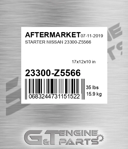 23300-Z5566 Starter Nissan 23300-z5566 for AFTERMARKET