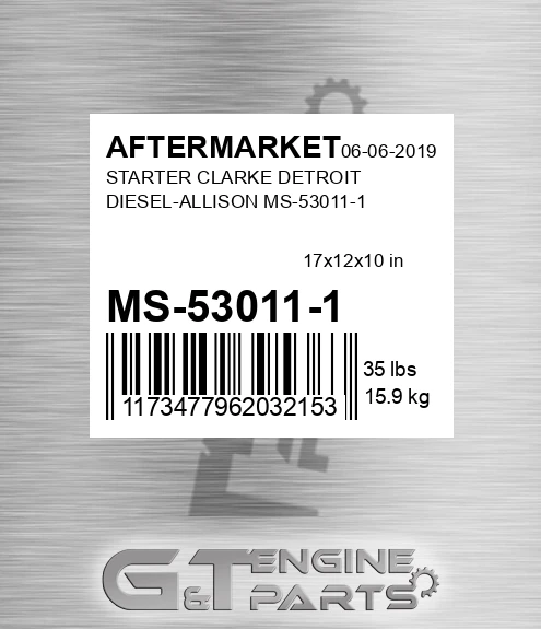 MS-53011-1 Starter Clarke Detroit Diesel-allison Ms-53011-1 for AFTERMARKET