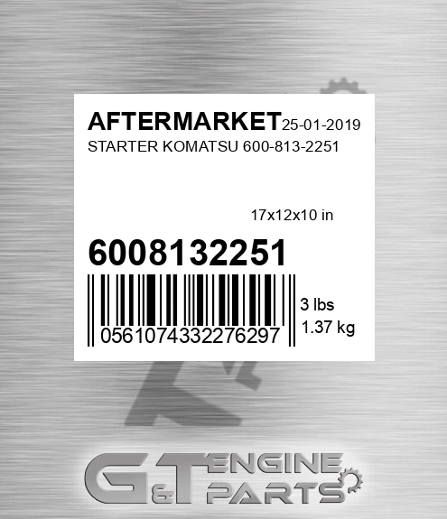 6008132251 Starter Komatsu for AFTERMARKET