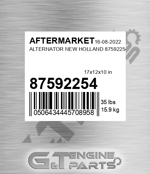 87592254 Alternator New Holland