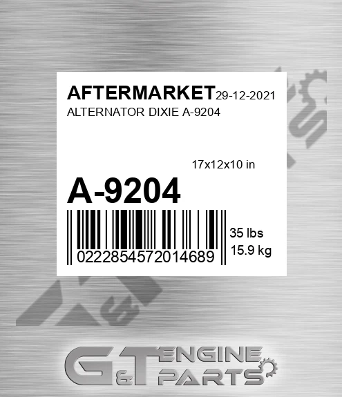 A-9204 Alternator Dixie A-9204 for AFTERMARKET