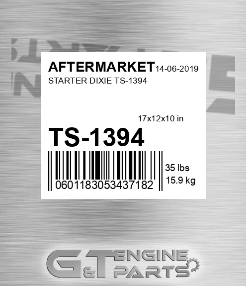 TS-1394 Starter Dixie Ts-1394 for AFTERMARKET