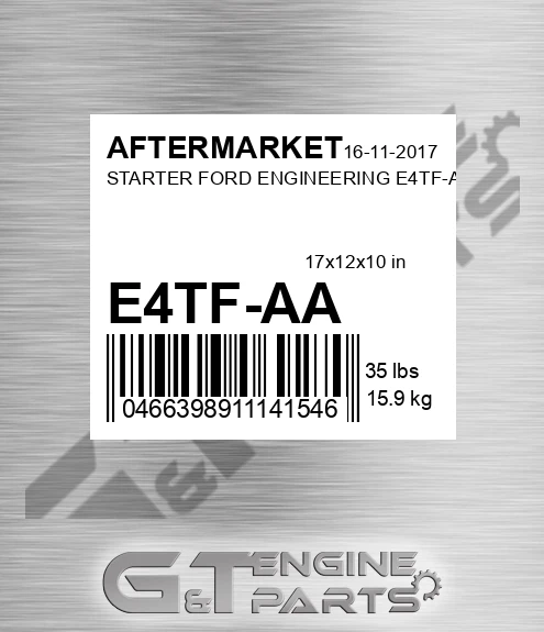 E4TF-AA Starter Ford Engineering E4tf-aa for AFTERMARKET