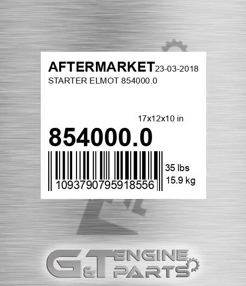 854000.0 Starter Elmot 854000.0 for AFTERMARKET