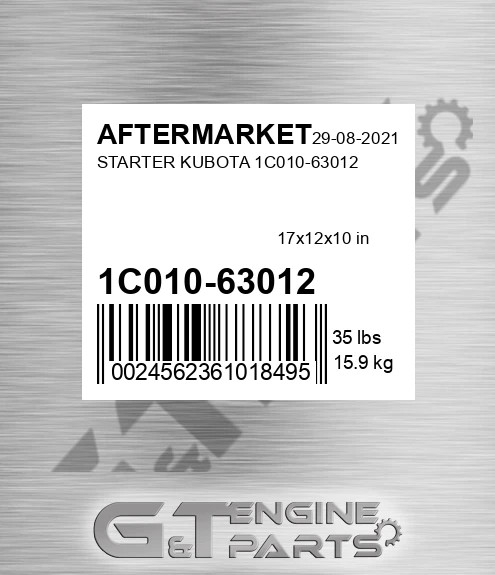 1C010-63012 Starter Kubota 1c010-63012 for AFTERMARKET
