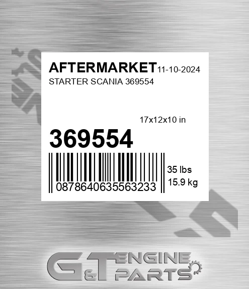 369554 Starter Scania for AFTERMARKET