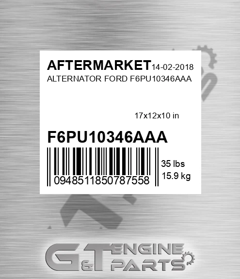 F6PU10346AAA Alternator Ford F6pu10346aaa for AFTERMARKET