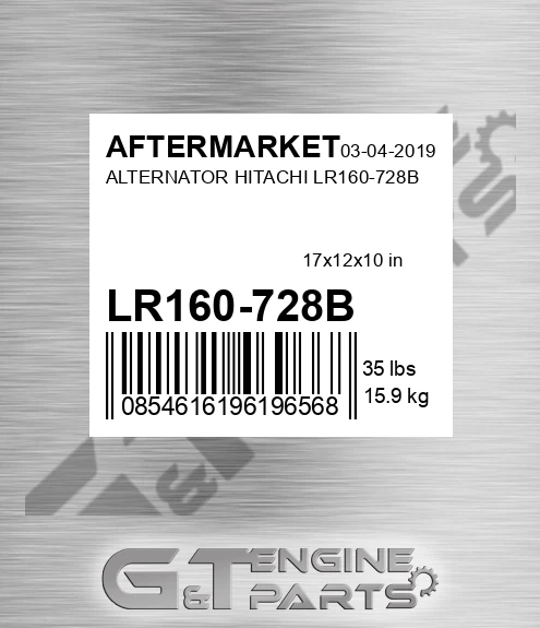 LR160-728B Alternator Hitachi Lr160-728b for AFTERMARKET