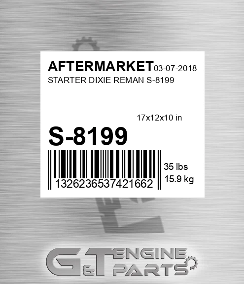 S-8199 Starter Dixie Reman S-8199 for AFTERMARKET