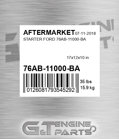 76AB-11000-BA Starter Ford 76ab-11000-ba for AFTERMARKET