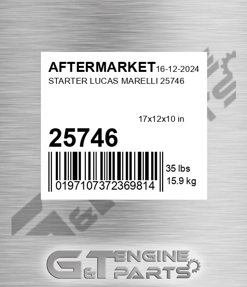 25746 Starter Lucas Marelli for AFTERMARKET
