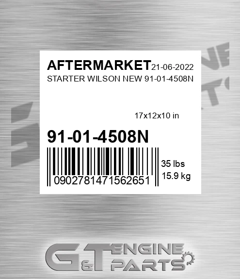 91-01-4508N Starter Wilson New 91-01-4508n for AFTERMARKET