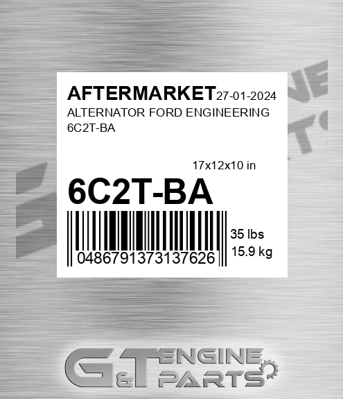 6C2T-BA Alternator Ford Engineering 6c2t-ba for AFTERMARKET
