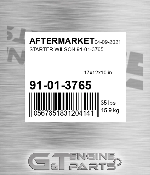 91-01-3765 Starter Wilson 91-01-3765 for AFTERMARKET