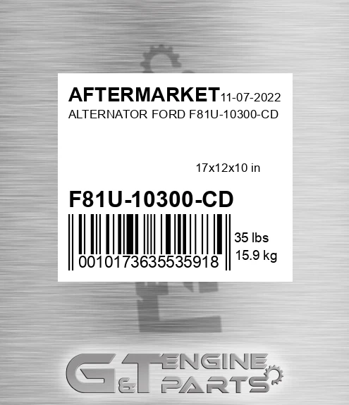 F81U-10300-CD Alternator Ford F81u-10300-cd for AFTERMARKET