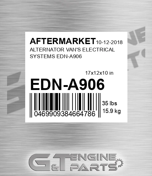 EDN-A906 Alternator Van's Electrical Systems Edn-a906 for AFTERMARKET
