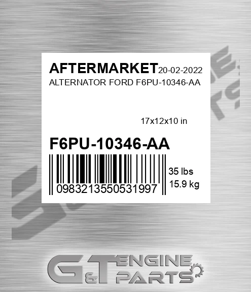 F6PU-10346-AA Alternator Ford F6pu-10346-aa for AFTERMARKET